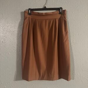 Vintage Alan Austin Beverly Hills Womens Brown Knee Length Skirt Sz 12/46 Office